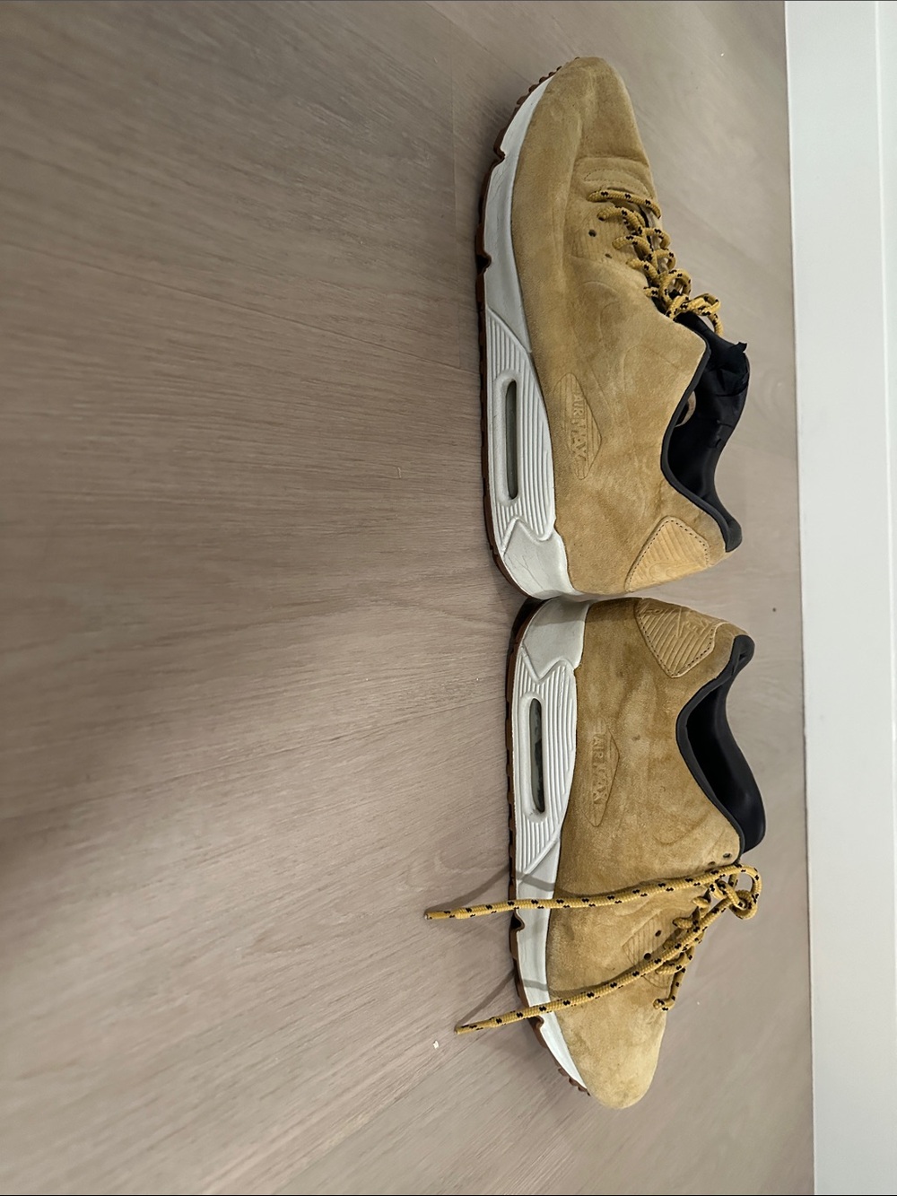 Nike Men's Suede Athletic Sneakers in Tan and White - Picture 4 of 4